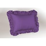 Poly/Cotton Ruffled Pillow Sham, Standard, Grape