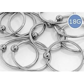 18G 3/4" Stainless Steel Captive Bead Rings