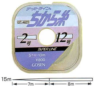 ゴーセン(GOSEN) テーパーライン ちから糸 5本継 クリアー 4号←12号 GT-462N
