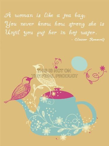 BIRDS WOMAN TEA BAG STRONG QUOTE MOTIVATION TYPOGRAPHY ROOSEVELT 18x24" POSTER QU218A