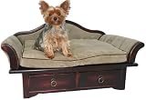Luxurious Faux Suede Dog / Cat Couch with Memory Foam and 2 Drawers