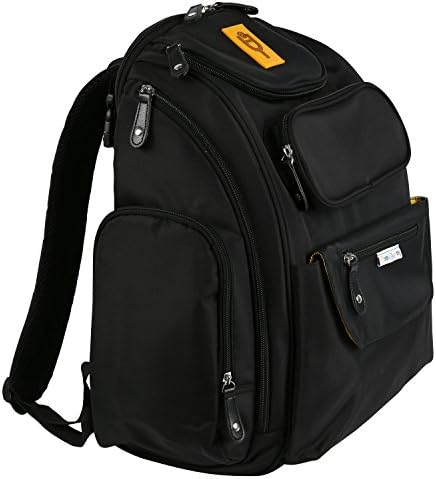 CheekyTummy Mommy and Daddy Black Backpack Diaper Nappy Bag with Changing Pad