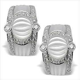 18K white gold Atalanta Mother of Pearl Earring by American Pearl