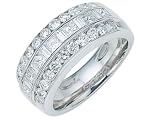 1.70 cts Princess Diamonds Band - Platinum, 18kt White or Yellow Gold