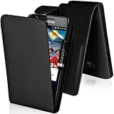 Produkt-Bild: F&uuml;r Samsung Galaxy S2 S i9100 Kunstledertasche in Schwarz H&uuml;lle Etui Flip Case - Plus Mit Touchscreen Eingabestift im Mini Format, LCD Displayschutzfolie und Reinigungstuch Inklusive