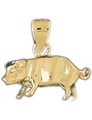 Dazzlers Solid 14k Gold 3D Pig Charm Pendant Available in three colors from jewelsberry (weights: 3.5 grams only)