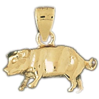 Cheap Girls Jewelry Dazzlers Solid 14k Gold 3D Pig Charm Pendant Available in three colors from jewelsberry (weights: 3.5 grams only) For Sale