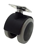 WAKI PCカラーキャスター 55mm プレート ストッパー付 黒/灰