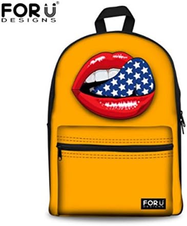New Fashion Sex Red Lips Women Backpack Casual Kpop Red Purple Lady School Backpcks Outdoor Travel Bags Mujer Mochila Masculina - C3504J