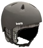 Bern Nino 09 Youth Snowboard Helmet - Matte Black w/ Plaid Knit