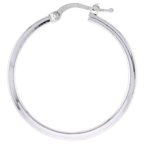 1 3/4, 45mm Diameter.3.0mm Thick. Hoop Earrings. 4.70 Grams of Sterling Silver. .