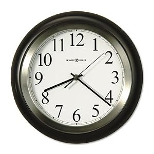 HOWARD MILLER CLOCK CO. Black Coffee Wall Clock, 12in, 1 AA Battery