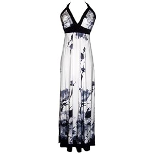 Black and White Floral Maxi Dress Plus Size