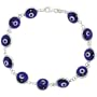 Sterling Silver Navy Blue Color Evil Eye Bracelet