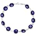 Sterling Silver Navy Blue Color Evil Eye Bracelet