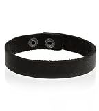G by GUESS Leather Bracelet with Stud Snap, BLACK