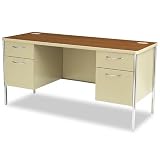 HON 88231ML Mentor Series 60 by 24 by 29-1/2-Inch Double Pedestal Credenza, Putty Frame/Top