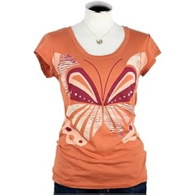 Fossil Graphic Tee - Modern Butterfly (Color: Bright Orange)