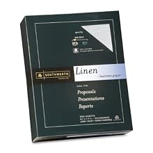 Southworth Fine Linen Paper, 25% Cotton, 24 lb, White, 500 Sheets (554C)
