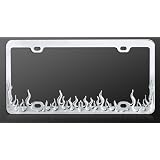 Buy Chrome Metal Car License Plate Frame - Flame