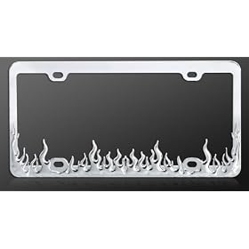 Buy Chrome Metal Car License Plate Frame - Flame now!