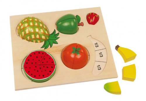 Wooden fruit Mathematical fractions Puzzle