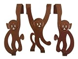 Present Time Doorhanger Monkeys set of 3 height 22cm Brown