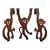 Present Time Doorhanger Monkeys set of 3 height 22cm Brown