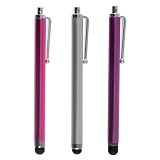 3 in 1 Bundle Stylus Styli Pen - Silver Pink Purple - for iPod Touch 3g - 4g - Motorola Xoom iPad 2 Kindle Fire Nook eBook Reader Andriod Tablet Touchscreen and Cell Phone iPhone 3G 3GS 4 4S - Samsung Galaxy S2 - Note - Motoroal Driod 4 - RAZR - Bionic - HTC Evo 4G - Blackberry - LG Connect - Samsung Attain - New iPad3 Universal Colored Stylus Pen