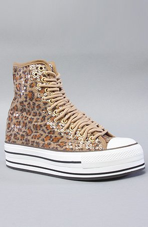 iiJin The 5 Mega Lace High Top Sneaker in Natural Leopard - Sneakers for Women product image