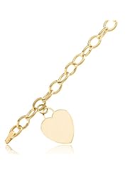 Heart Charm Bracelet In 14 Karat Yellow Gold