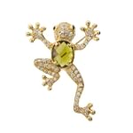 Gold Vermeil Pave CZ Peridot Frog Brooch