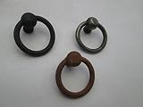 IRONMONGERY WORLDﾂｮ RING & BOSS PULL SWING HANDLE CABINET CUPBOARD DESK DRAWER ETC (ANTIQUE IRON (SI
