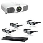 Epson 1080p Front Projector and Samsung 3D Blu-ray Disc Player and Two Pairs of Epson 3D Glasses