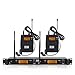 XTUGA IEM1200 Wireless in Ear Monitor System 2 Channel 2 Bodypacks in Ear Monitors for Musicians Wireless Mono Type, 40 Frequencies, Up to 300Ft Range, Suitable for Church, Band and Studio