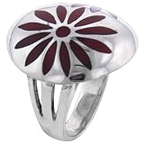 Sterling Silver Pink Mother Of Pearl Flower Ring