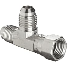 Brennan 6602-06-06-06-SS, Stainless Steel JIC Tube Fitting, 06MJ-06FJS-06MJ Tee, 3/8" Tube OD