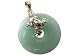 Light Green Jade Frog Disc Pendant, 14k Gold