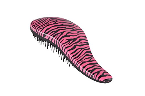 Suprent Zebra-stripe Detangling Hair Brush, Professional Pain-free Detangler for All kinds of Hair Types, Adults & Child, Pink