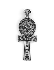 Egyptian Jewelry Silver Hieroglyphic Ankh of Life Pendant
