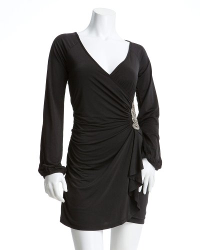 2b Jessica Trim Wrap Dress - BLACK (XS)