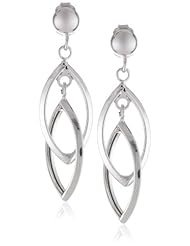 Duragold 14k White Gold Double Marquis Drop Earrings