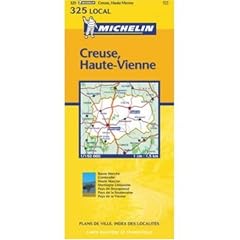 Michelin Map No. 325: Creuse; Haute-Vienne; Limoges, Gueret (France) and Surrounding Area, Scale 1:150,000
