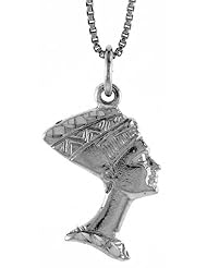 Sterling Silver Cleopatra Pendant, 3/4 inch