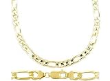Figaro Chain 14k Yellow Gold Solid Necklace Large 5 mm