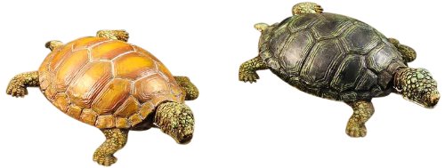 Gift Craft 6.5-Inch Poly Resin Turtle Floatie Design, Small, Brown/Light Green