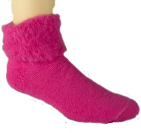 Woollyfeet Brushed Wool Blend Hot Pink No Tread Socks