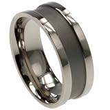 Titanium ring w/ matte and shiny polish - Width: 8mm