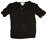 Pink Angel Newborn/Baby-Girls 3-9M Black Ruched Sleeves Cardigan