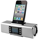 MusicMan Wireless Soundstation BT-X1 (MP3 Player, FM Radio ,Bluetooth, LCD Display, USB, MicroSD Kartenslot, Line-In, Docking & austauschbarer, wiederaufladbarer Akku) silbervon "Technaxx Deutschland..."